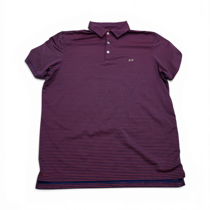 Playera Polo Vineyard Vines Otg Azul Y Rojo Lineas (Usado)