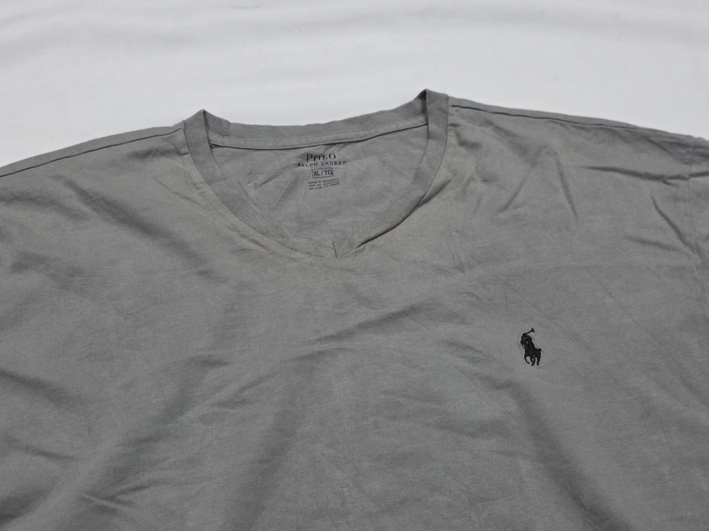 Playera Ralph Lauren Xgrande Xl Gris Deslavado Pony Negro (Usado)