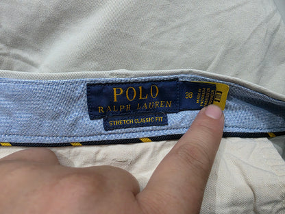 Bermuda Ralph Lauren Talla 38 Stretch Classic Fit Beige Pony (Usado)