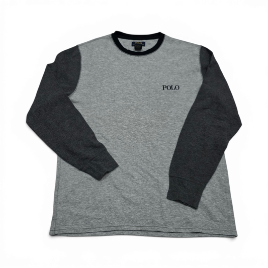 Playera Ralph Lauren Xgrande Xl Gris Letras Manga Larga (Usado)