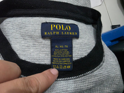 Playera Ralph Lauren Xgrande Xl Gris Letras Manga Larga (Usado)