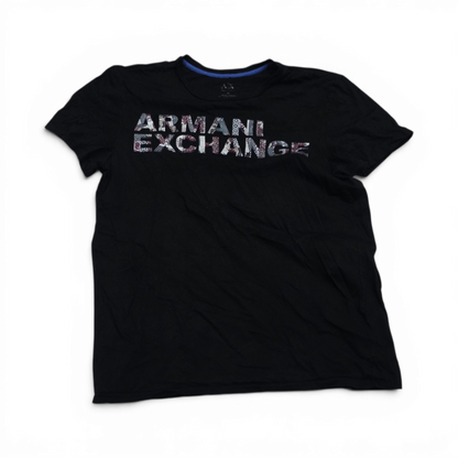 Playera Armani Exchange Xgrande Xl Negro Letras (Usado)