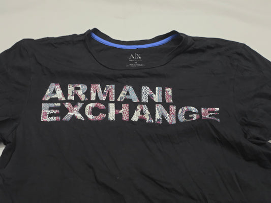 Playera Armani Exchange Xgrande Xl Negro Letras (Usado)