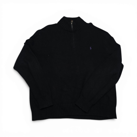 Sueter Ralph Lauren Xgrande Negro Pony Morado Cierre Corto (Usado)