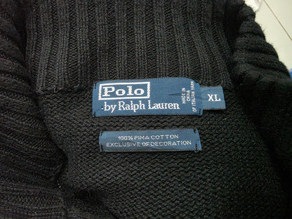 Sueter Ralph Lauren Xgrande Negro Pony Morado Cierre Corto (Usado)