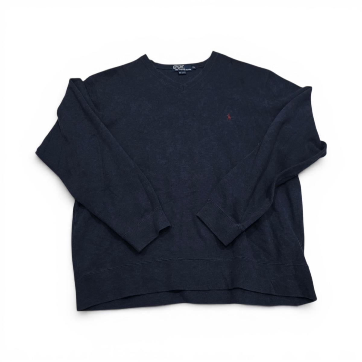 Sueter Ralph Lauren Xgrande Xl Azul Pony Rojo Cuello V (Usado)