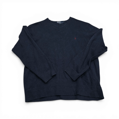 Sueter Ralph Lauren Xgrande Xl Azul Pony Rojo Cuello V (Usado)