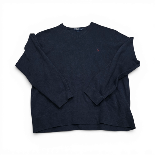 Sueter Ralph Lauren Xgrande Xl Azul Pony Rojo Cuello V (Usado)