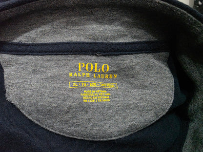 Sueter Ralph Lauren Xgrande Xl Azul Pony Gris Cierre Corto (Usado)