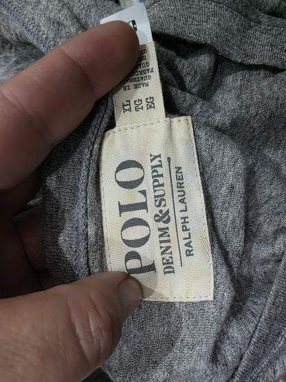 Playera Ralph Lauren Xgrande Xl Gris Pony Azul 3 Botones (Usado)