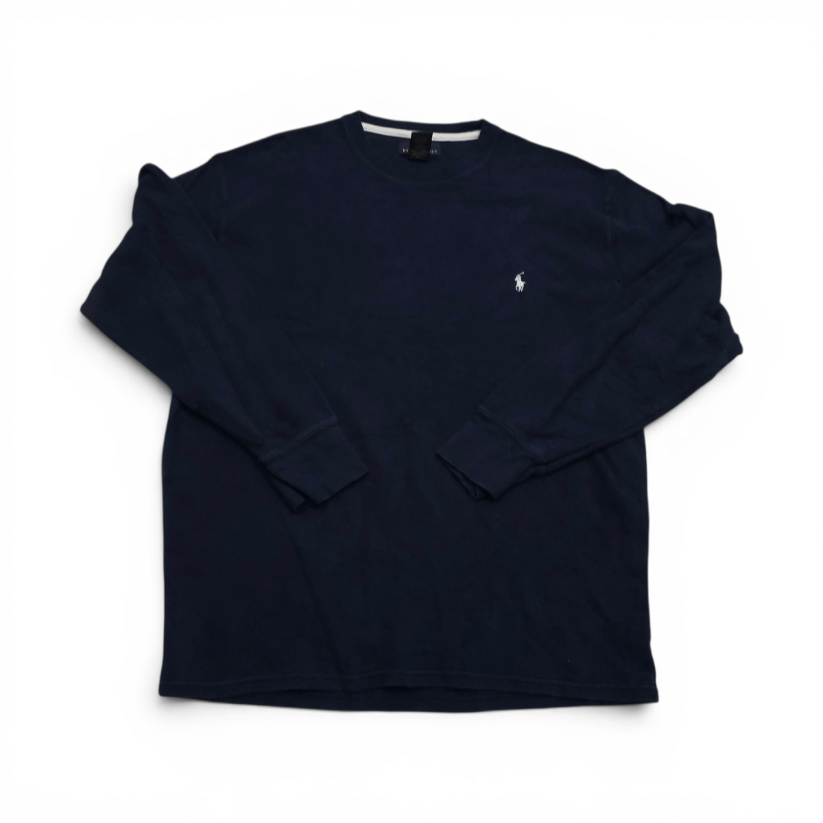 Playera Ralph Lauren Xgrande Xl Azul Pony Blanco Manga Larga (Usado)