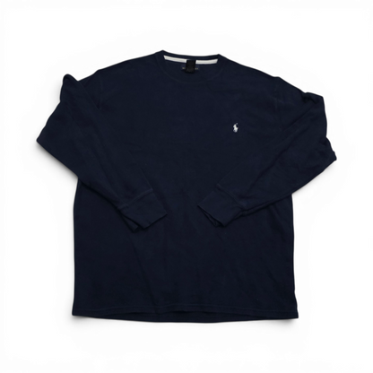 Playera Ralph Lauren Xgrande Xl Azul Pony Blanco Manga Larga (Usado)