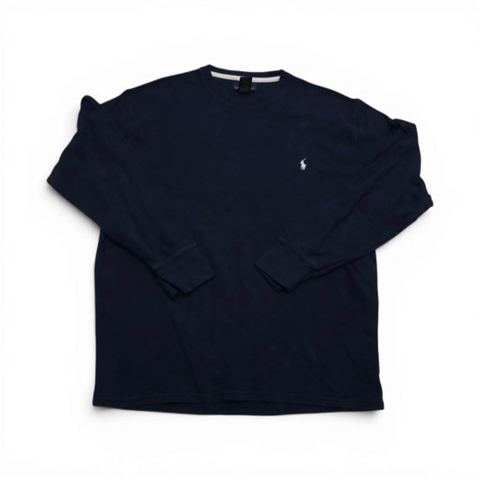 Playera Ralph Lauren Xgrande Xl Azul Pony Blanco Manga Larga (Usado)
