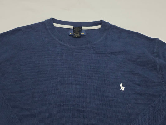 Playera Ralph Lauren Xgrande Xl Azul Pony Blanco Manga Larga (Usado)