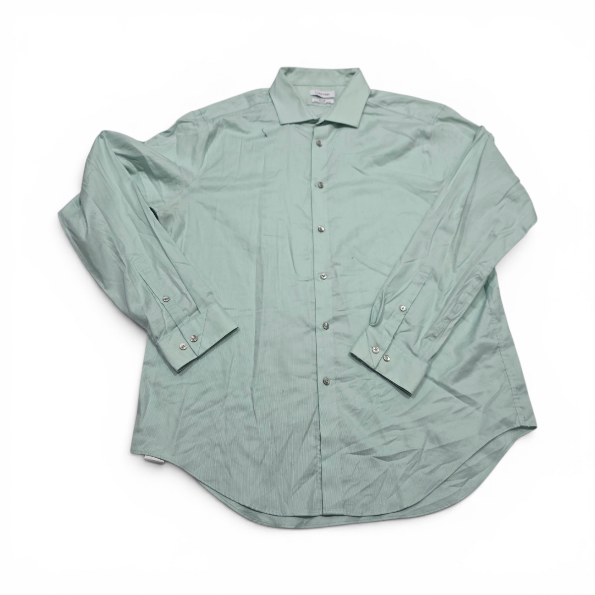 Camisa Calvin Klein Xgrande Xl 17 1/2 36-37 Slimfit Verde (Usado)