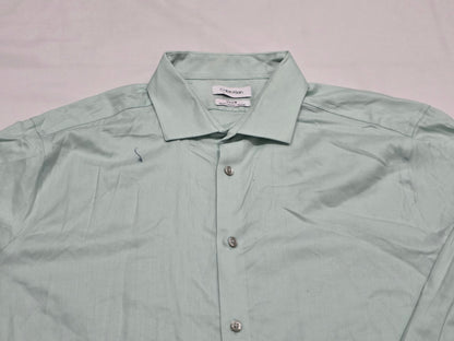 Camisa Calvin Klein Xgrande Xl 17 1/2 36-37 Slimfit Verde (Usado)