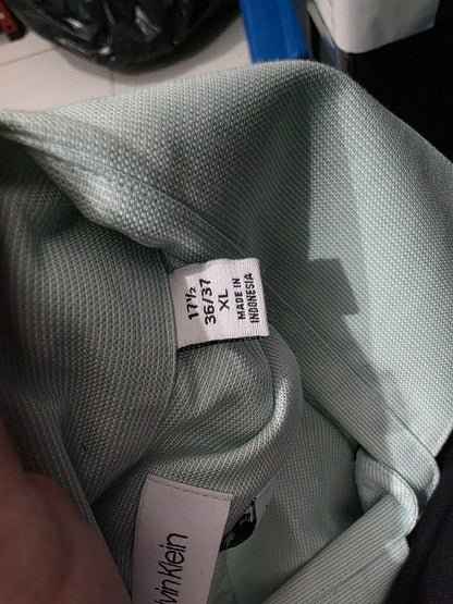 Camisa Calvin Klein Xgrande Xl 17 1/2 36-37 Slimfit Verde (Usado)