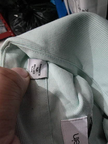 Camisa Calvin Klein Xgrande Xl 17 1/2 36-37 Slimfit Verde (Usado)
