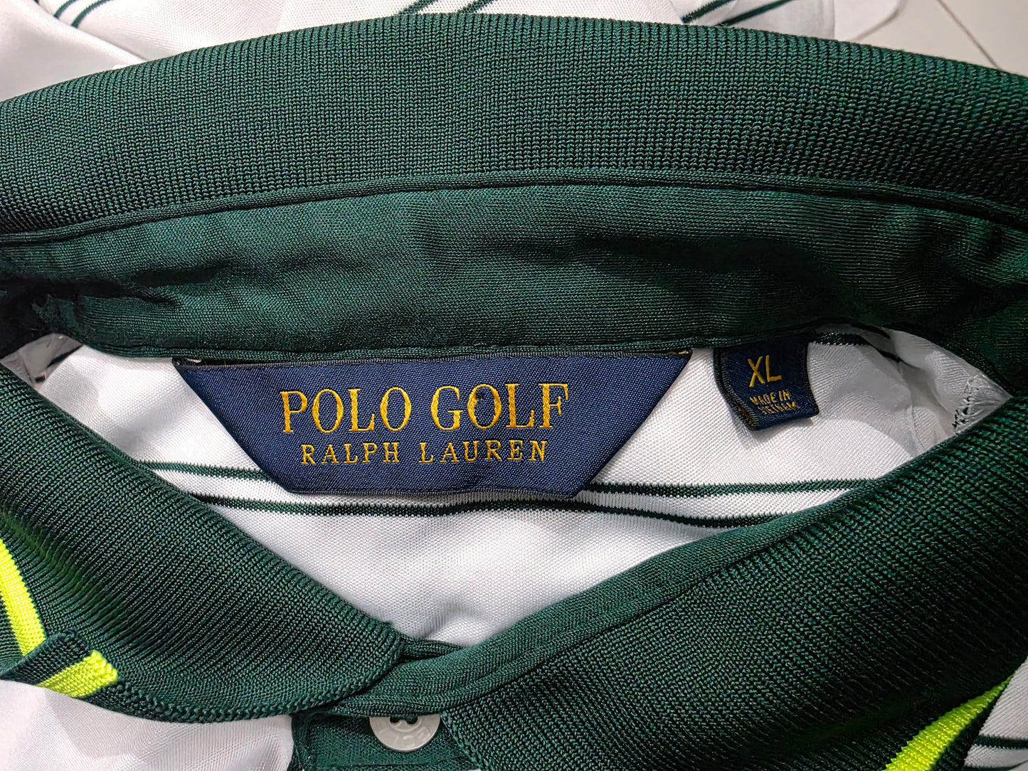 Playera Polo Golf Ralph Lauren Xgrande Xl Blanco Y Verde (Usado)