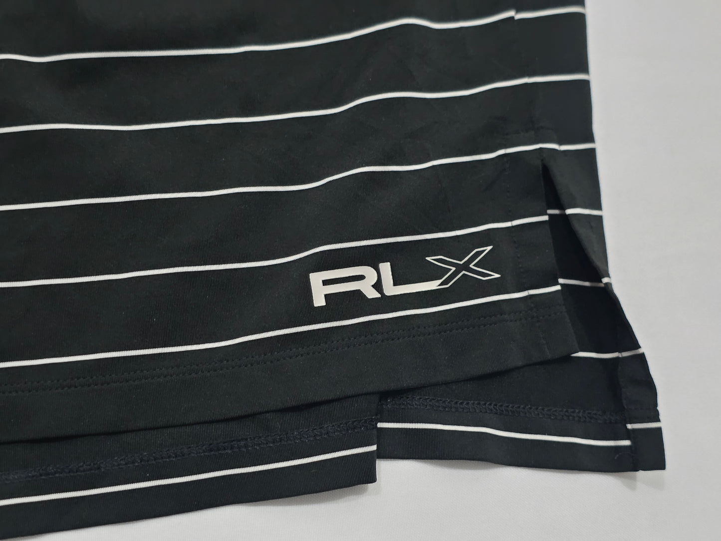 Playera Polo Ralph Laurenx Negro Lineas Grande L (Usado)