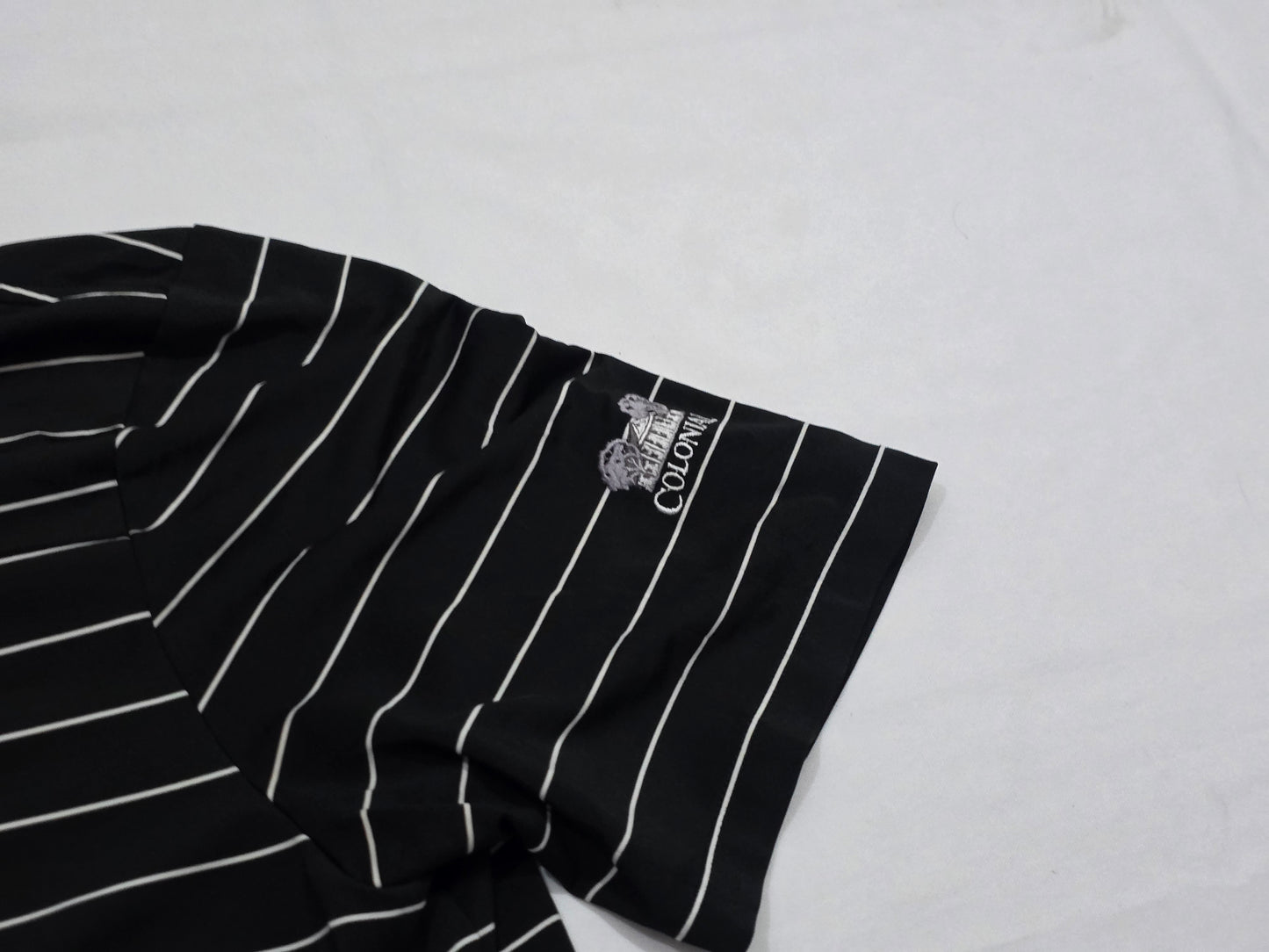Playera Polo Ralph Laurenx Negro Lineas Grande L (Usado)
