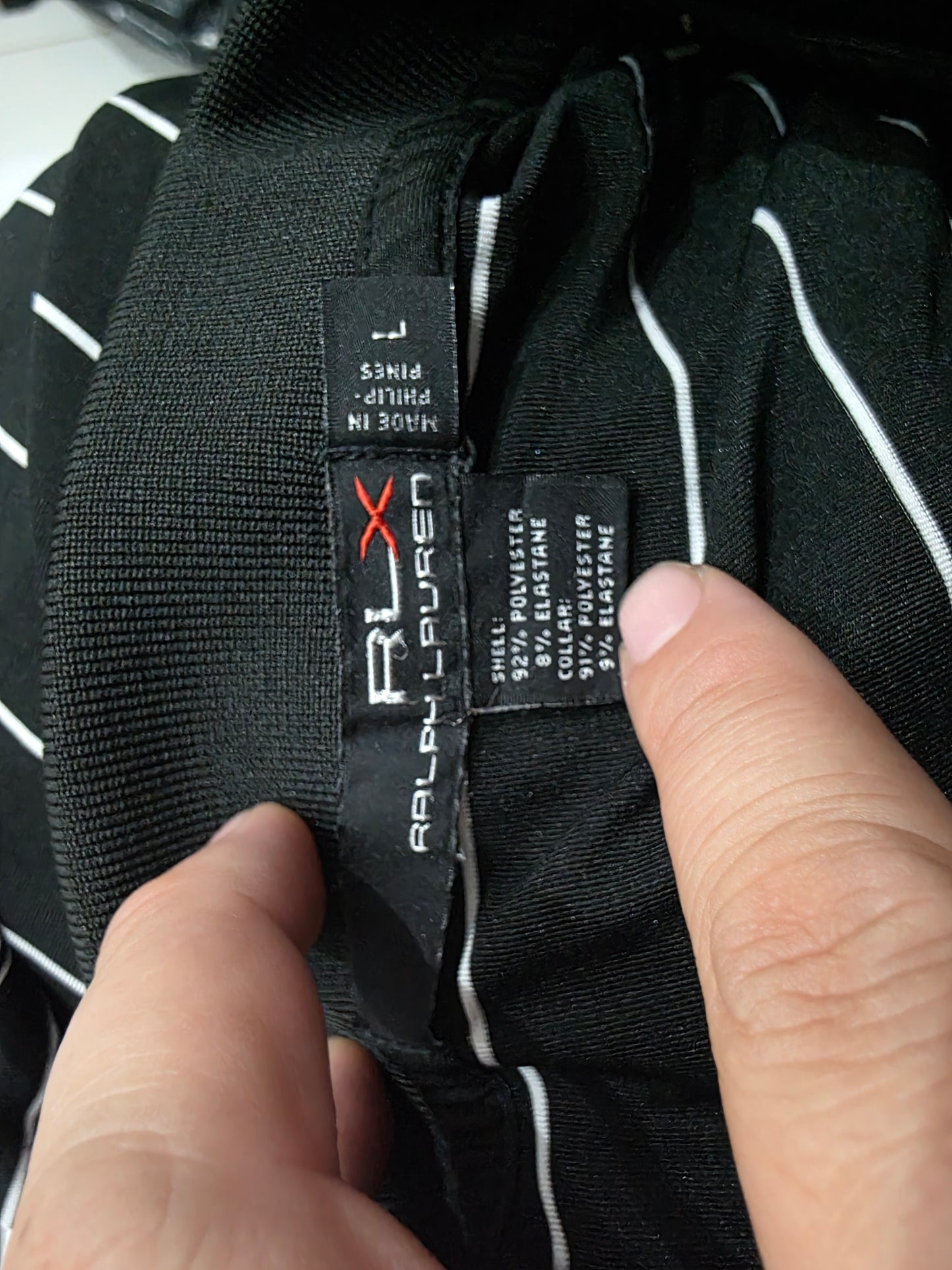 Playera Polo Ralph Laurenx Negro Lineas Grande L (Usado)
