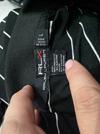 Playera Polo Ralph Laurenx Negro Lineas Grande L (Usado)