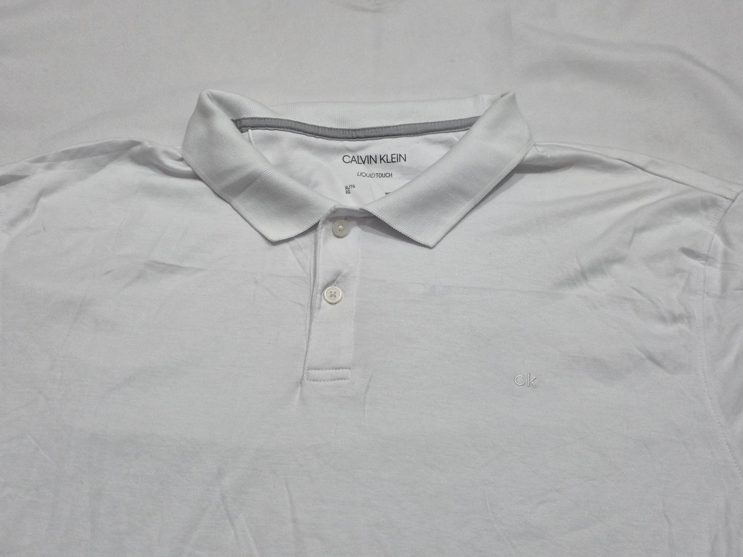 Playera Polo Calvin Klein Xgrande Xl Liquid Touch Blanco (Usado)