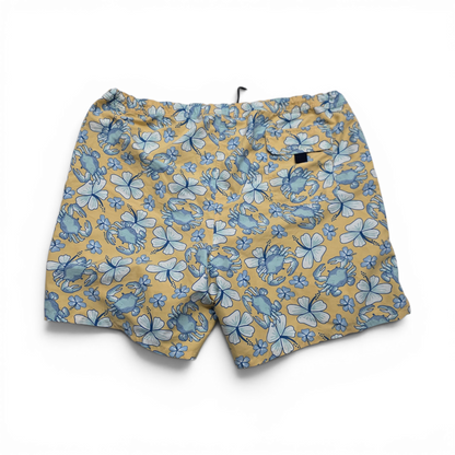 Bermuda Vineyard Vines Xgrande Xl Amarillo Flores Azules (Usado)