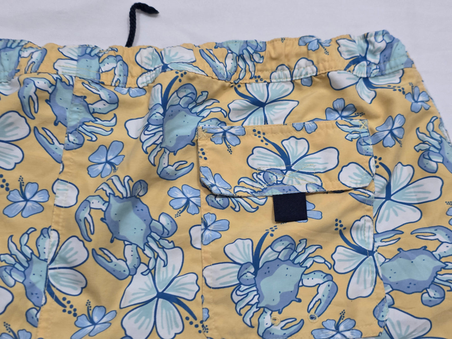 Bermuda Vineyard Vines Xgrande Xl Amarillo Flores Azules (Usado)