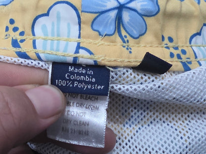 Bermuda Vineyard Vines Xgrande Xl Amarillo Flores Azules (Usado)