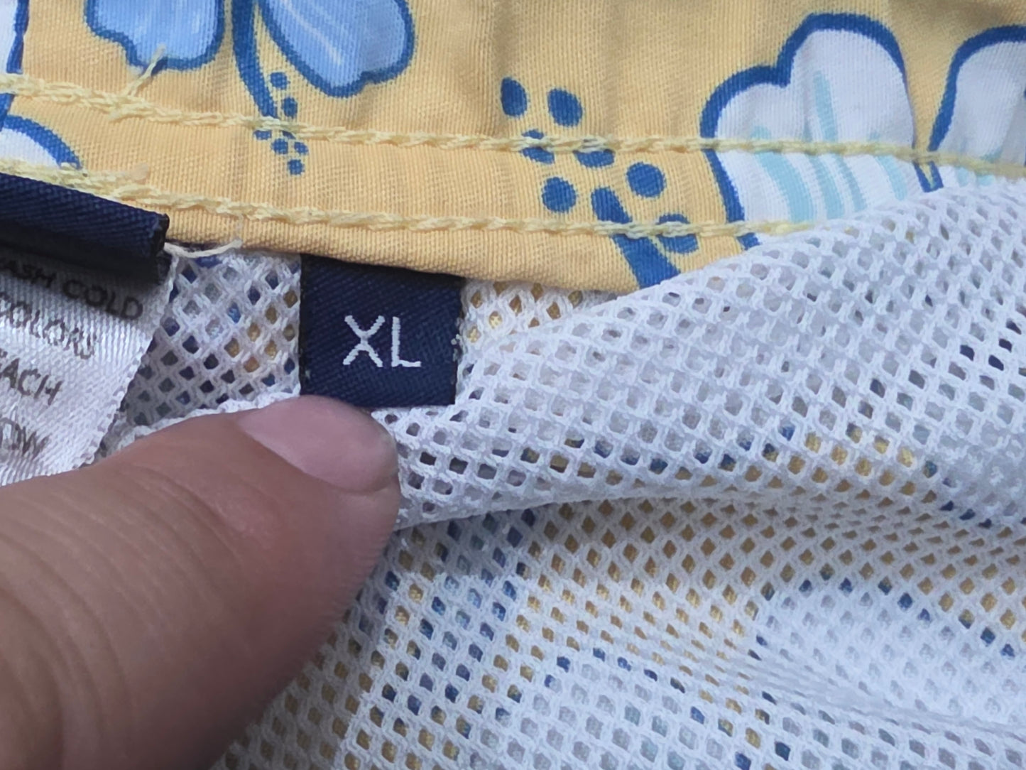 Bermuda Vineyard Vines Xgrande Xl Amarillo Flores Azules (Usado)