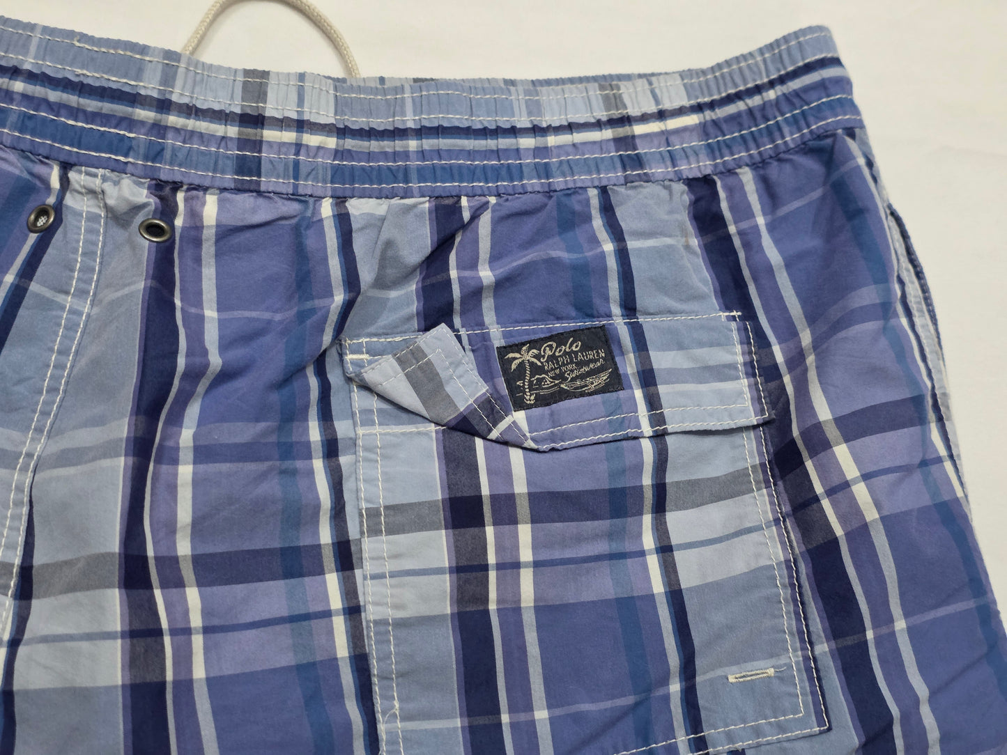Bermuda Ralph Lauren 2xl Alto Azul Cuadro Bañador (Usado)