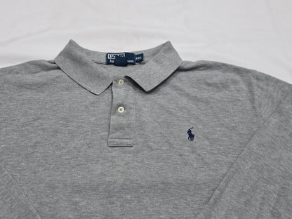 Playera Polo Ralph Lauren 2xl Gris Pony Azul Manga Larga (Usado)