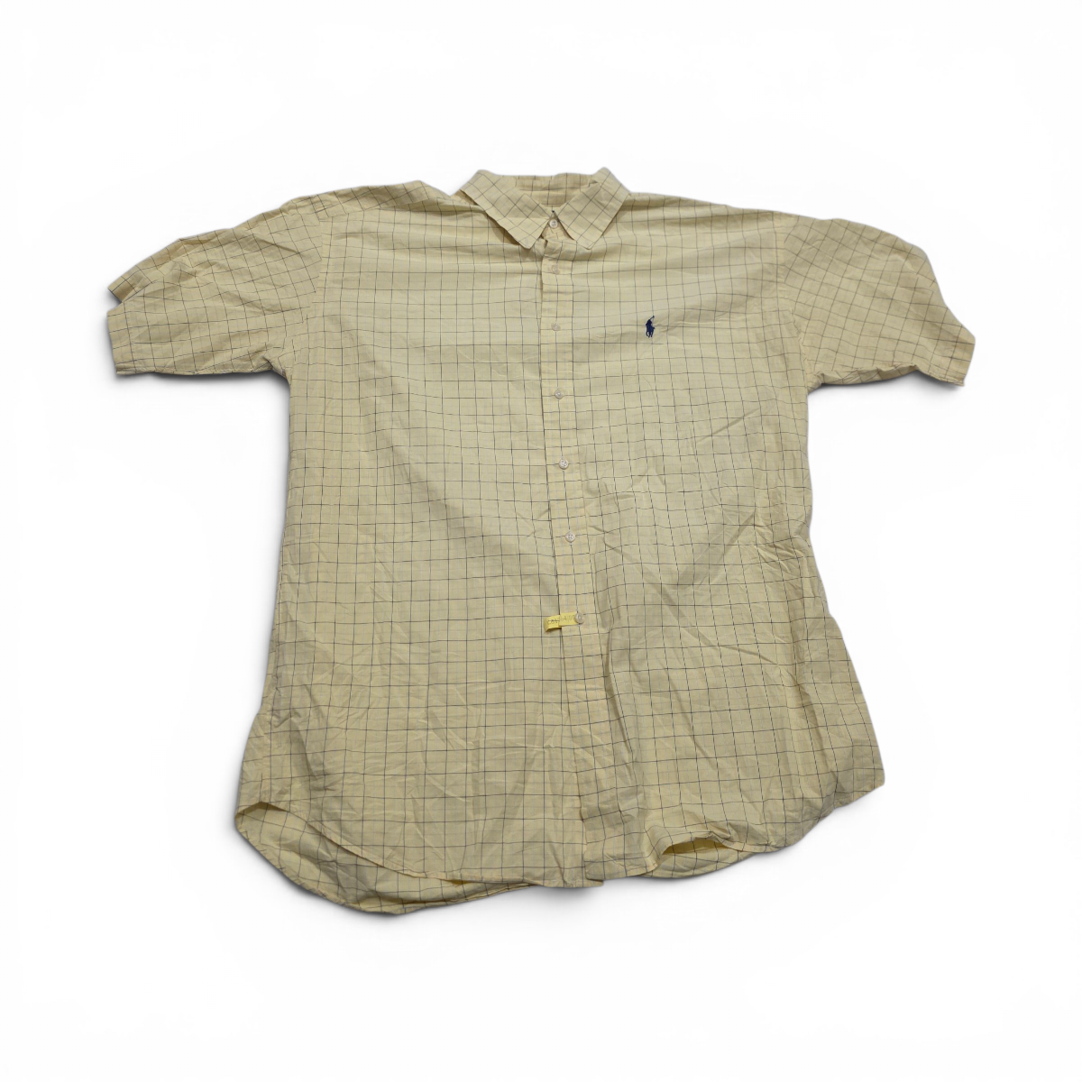 Camisa Manga Corta Ralph Lauren 2xl Blake Cuadro Amarillo (Usado)