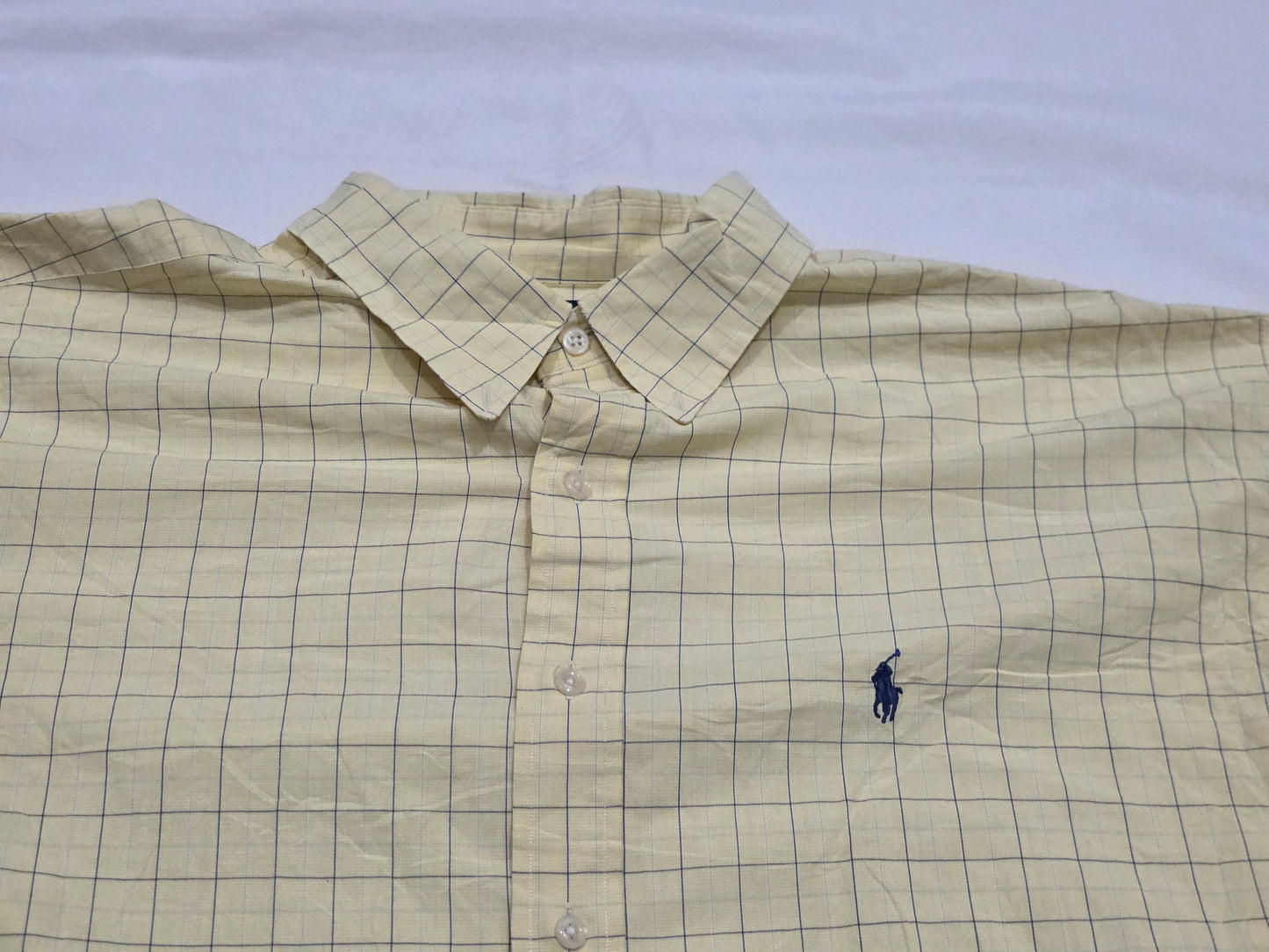 Camisa Manga Corta Ralph Lauren 2xl Blake Cuadro Amarillo (Usado)