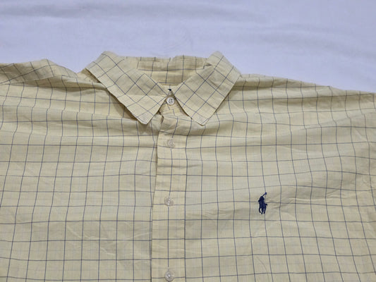 Camisa Manga Corta Ralph Lauren 2xl Blake Cuadro Amarillo (Usado)