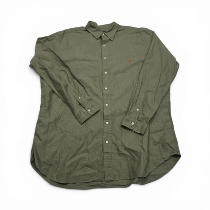 Camisa Ralph Lauren 2xl Alto Verde Pony Naranja (Usado)