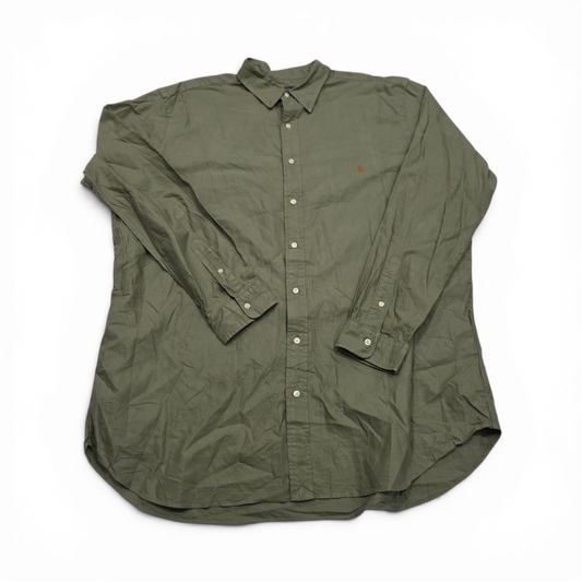 Camisa Ralph Lauren 2xl Alto Verde Pony Naranja (Usado)