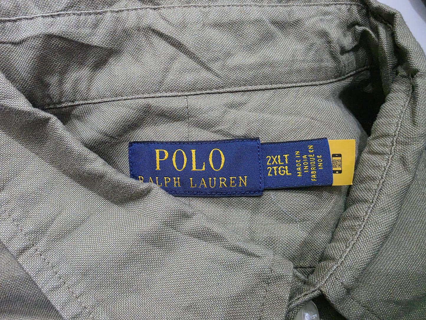 Camisa Ralph Lauren 2xl Alto Verde Pony Naranja (Usado)