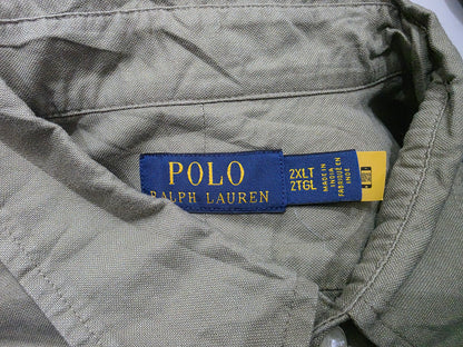 Camisa Ralph Lauren 2xl Alto Verde Pony Naranja (Usado)
