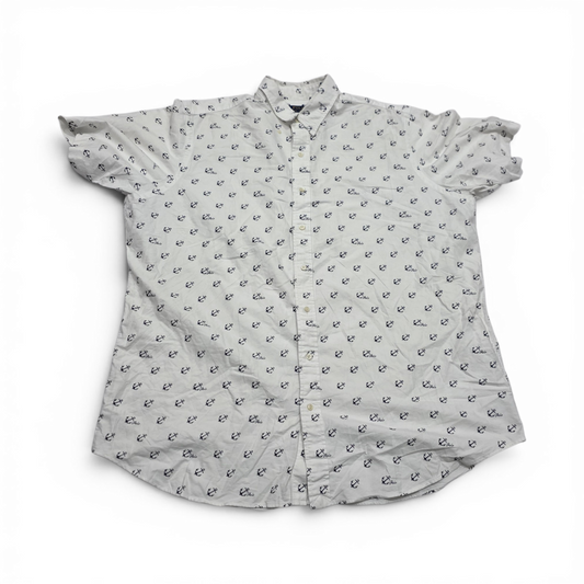 Camisa Manga Corta Ralph Lauren 2xl Alto Blanca Anclas (Usado)