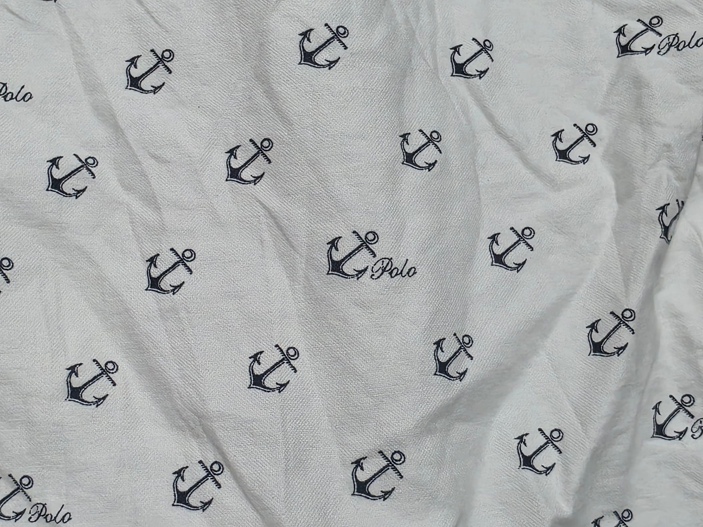 Camisa Manga Corta Ralph Lauren 2xl Alto Blanca Anclas (Usado)