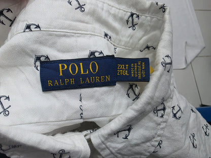 Camisa Manga Corta Ralph Lauren 2xl Alto Blanca Anclas (Usado)