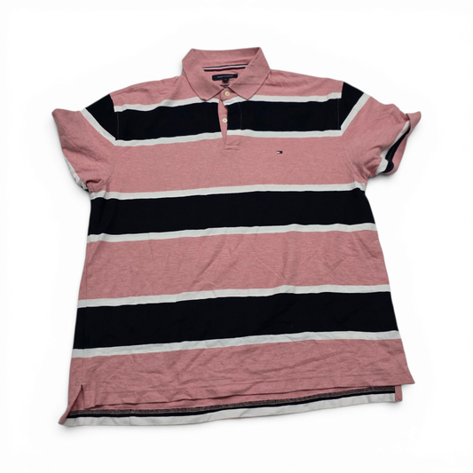 Playera Polo Tommy Hilfiger 2xl Regular Fit Rosa Lineas (Usado)