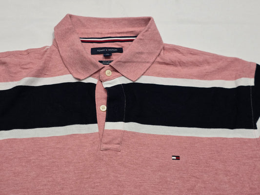 Playera Polo Tommy Hilfiger 2xl Regular Fit Rosa Lineas (Usado)