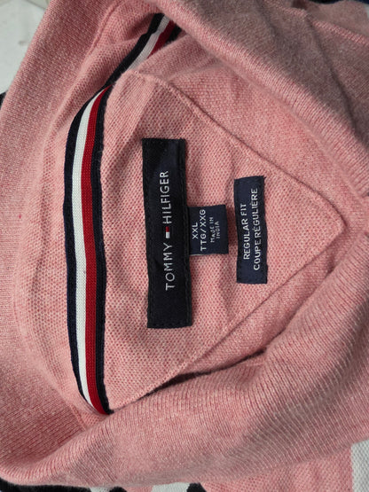 Playera Polo Tommy Hilfiger 2xl Regular Fit Rosa Lineas (Usado)
