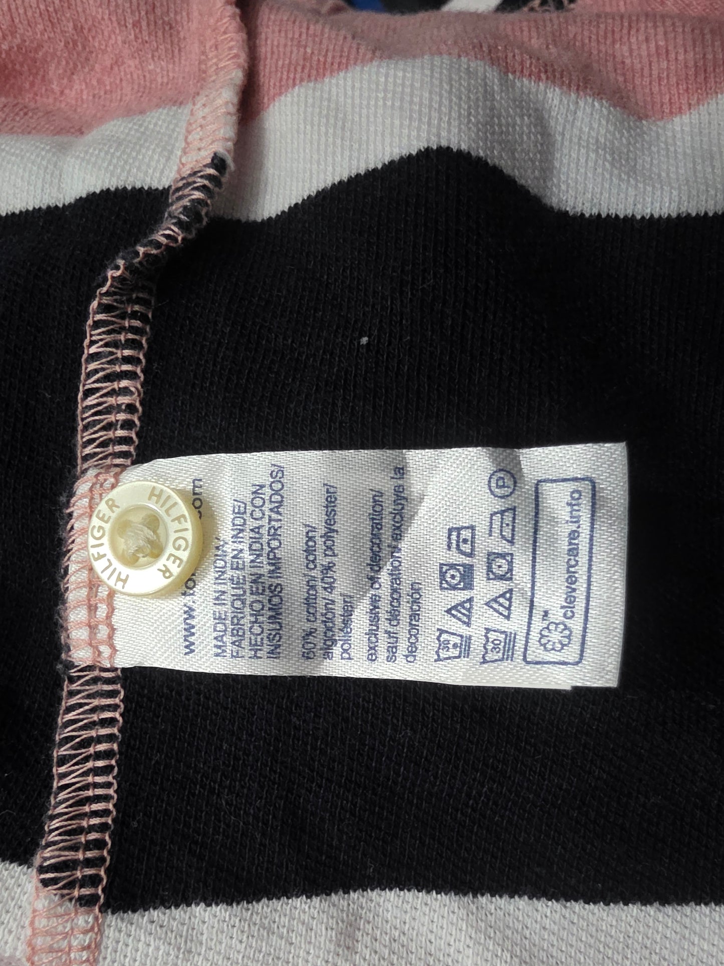 Playera Polo Tommy Hilfiger 2xl Regular Fit Rosa Lineas (Usado)