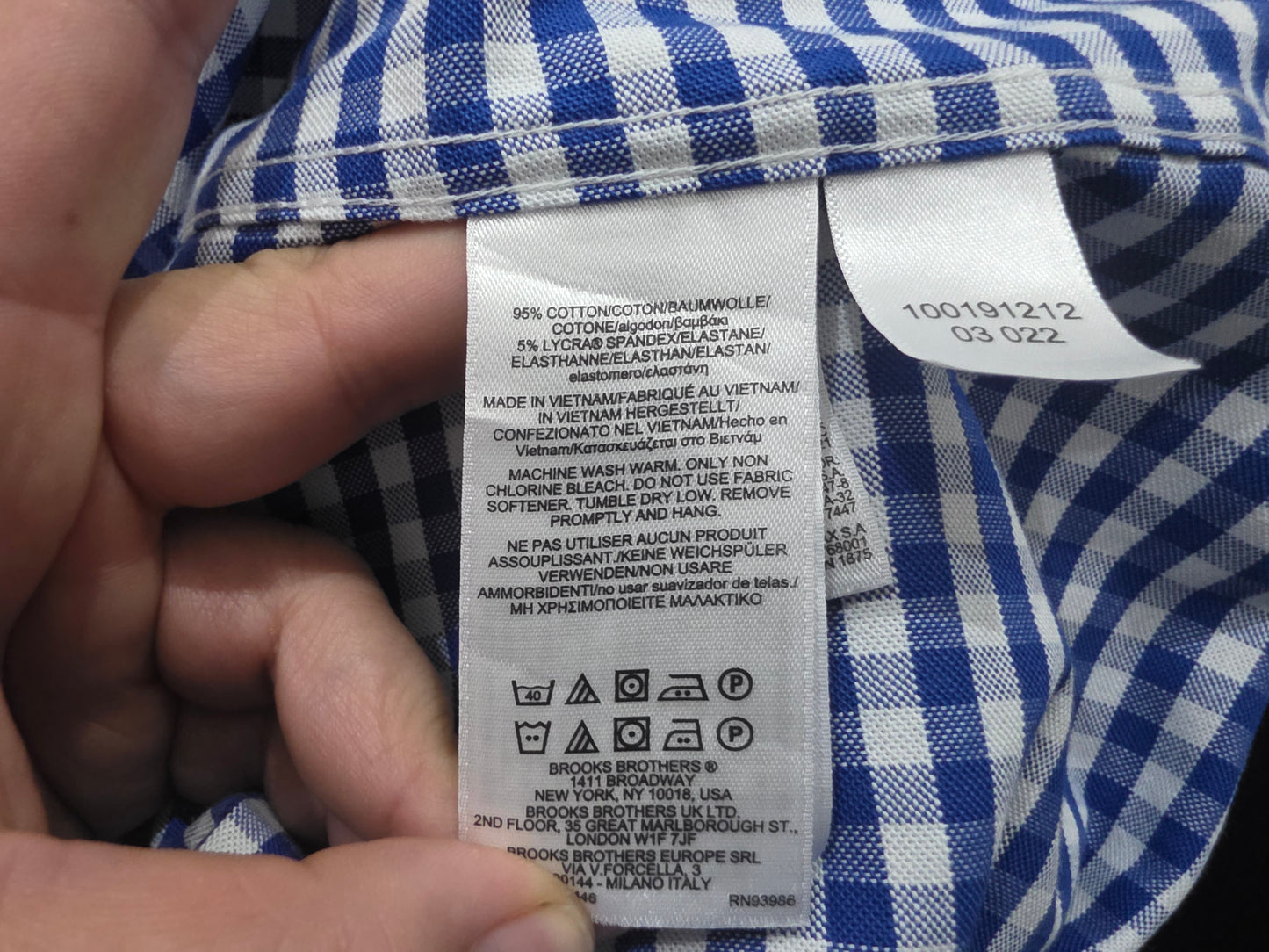 Camisa Brooks Brothers 3xl Cuadro Azul Y Blanco (Usado)