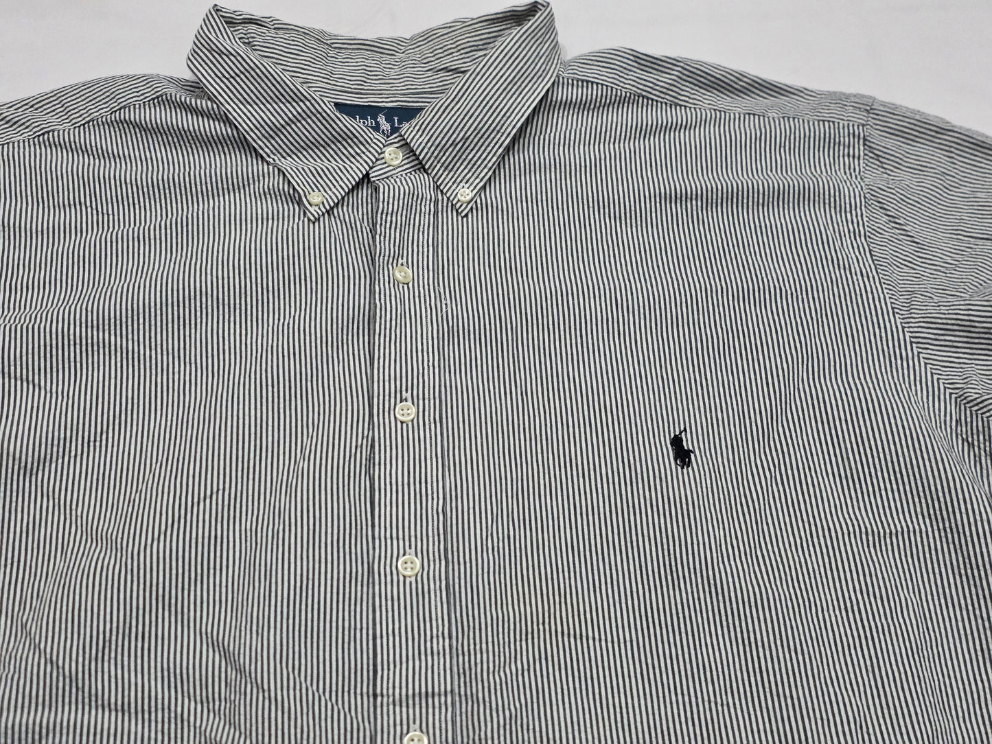 Camisa Manga Corta Ralph Lauren 3xb Big Classic Fit Lineas (Usado)